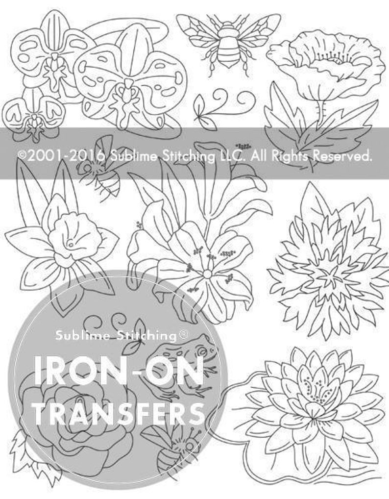 Hand Embroidery Transfer Patterns Little Blooms Iron On Hand Embroidery Transfer Patterns Modern Contemporary Designs Sublime Stitching