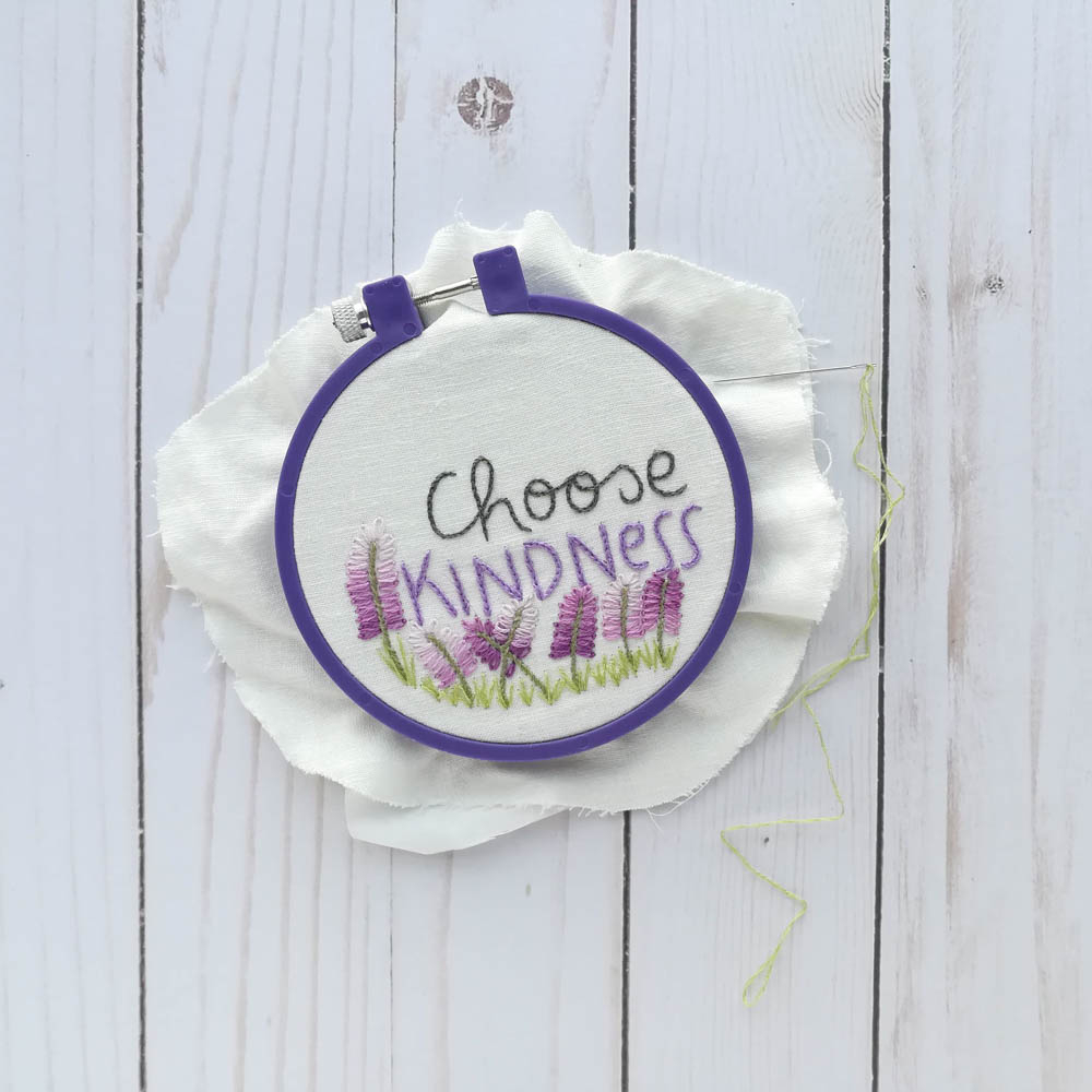 Hand Stitch Embroidery Patterns A Lively Hope A Lively Hope Stitching Club Free Choose Kindness