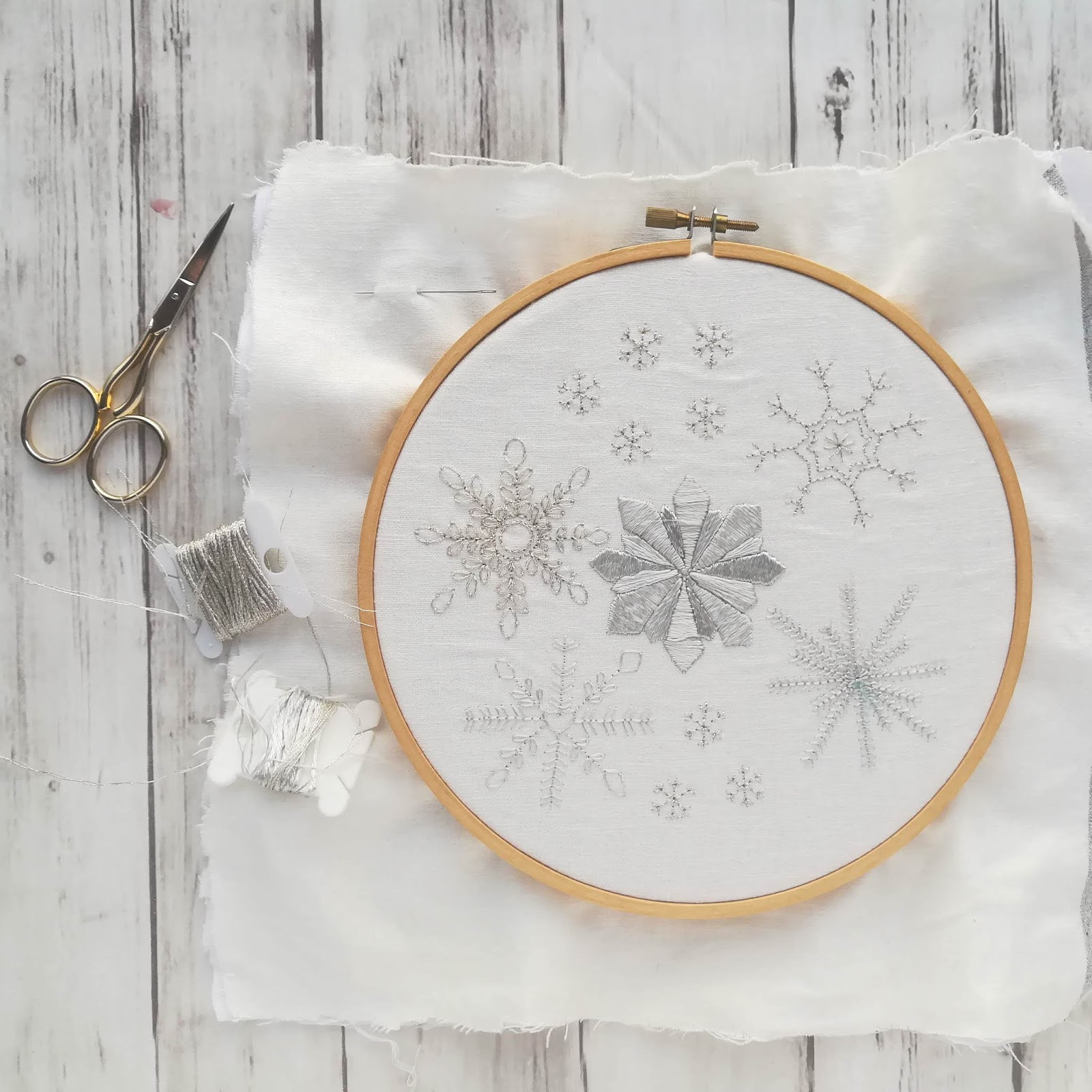 Hand Stitch Embroidery Patterns Free A Lively Hope Snowflakes Hand Embroidery Pattern Free