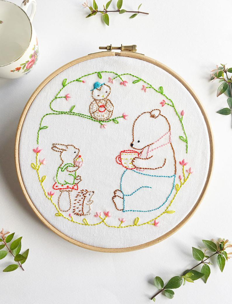 Hand Stitch Embroidery Patterns Free Friendship Circle Hand Embroidery Pattern Pdf Pattern Instant Download