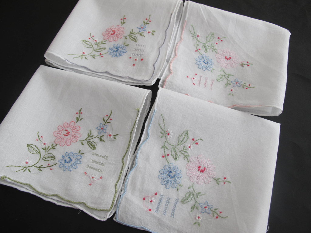 Handkerchief Embroidery Patterns Flowers Embroidered Handkerchief 2194