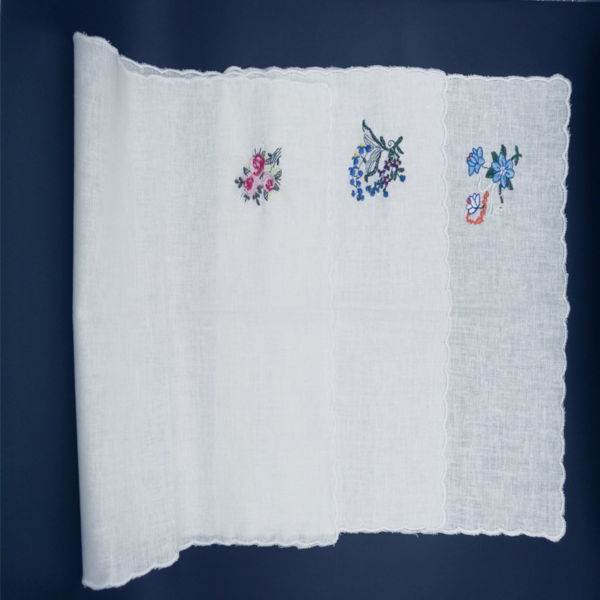 Handkerchief Embroidery Patterns Hot Item Cheap White Cotton Embroidery Pocket Square