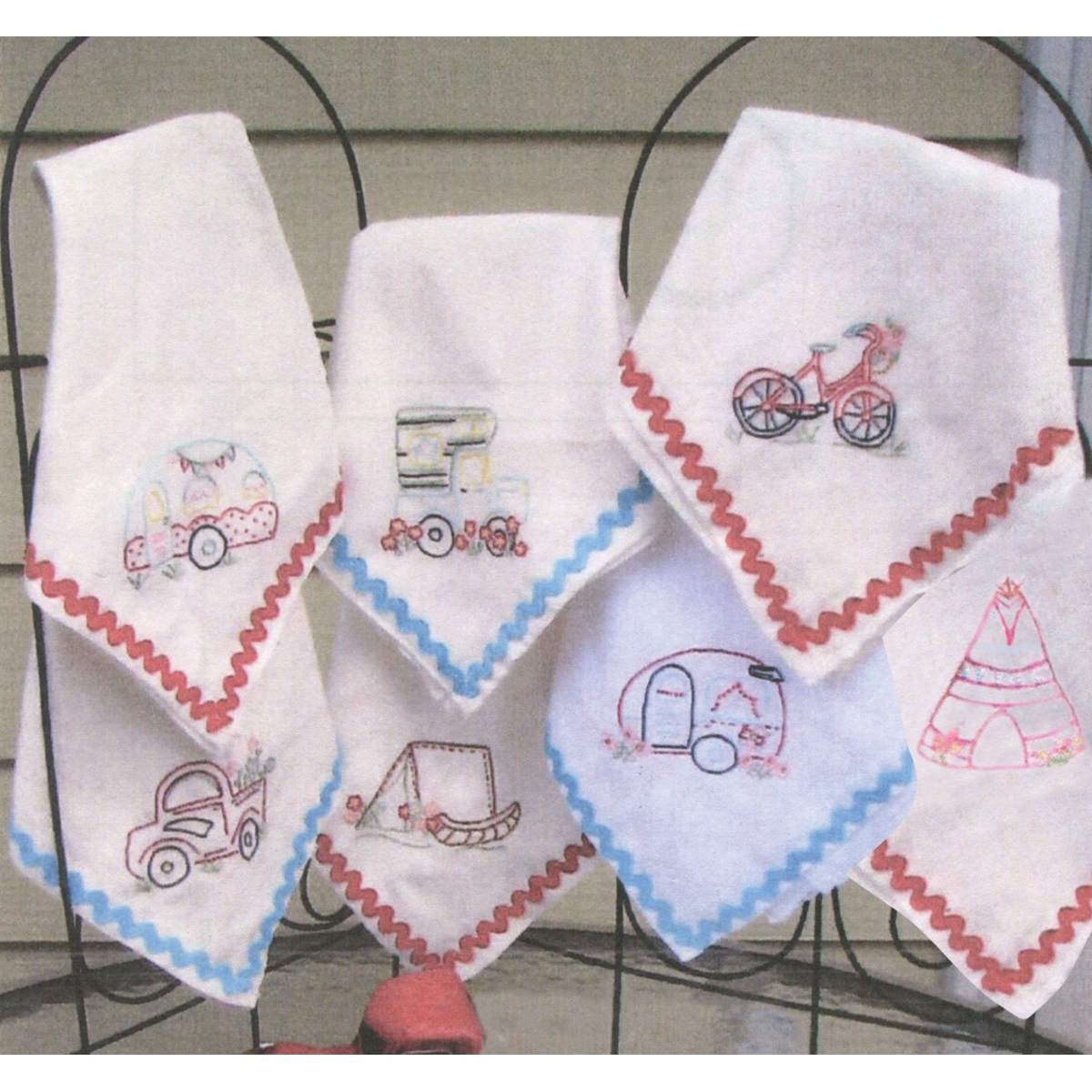 Handkerchief Embroidery Patterns On The Road Again Hand Embroidery Pattern And Towels