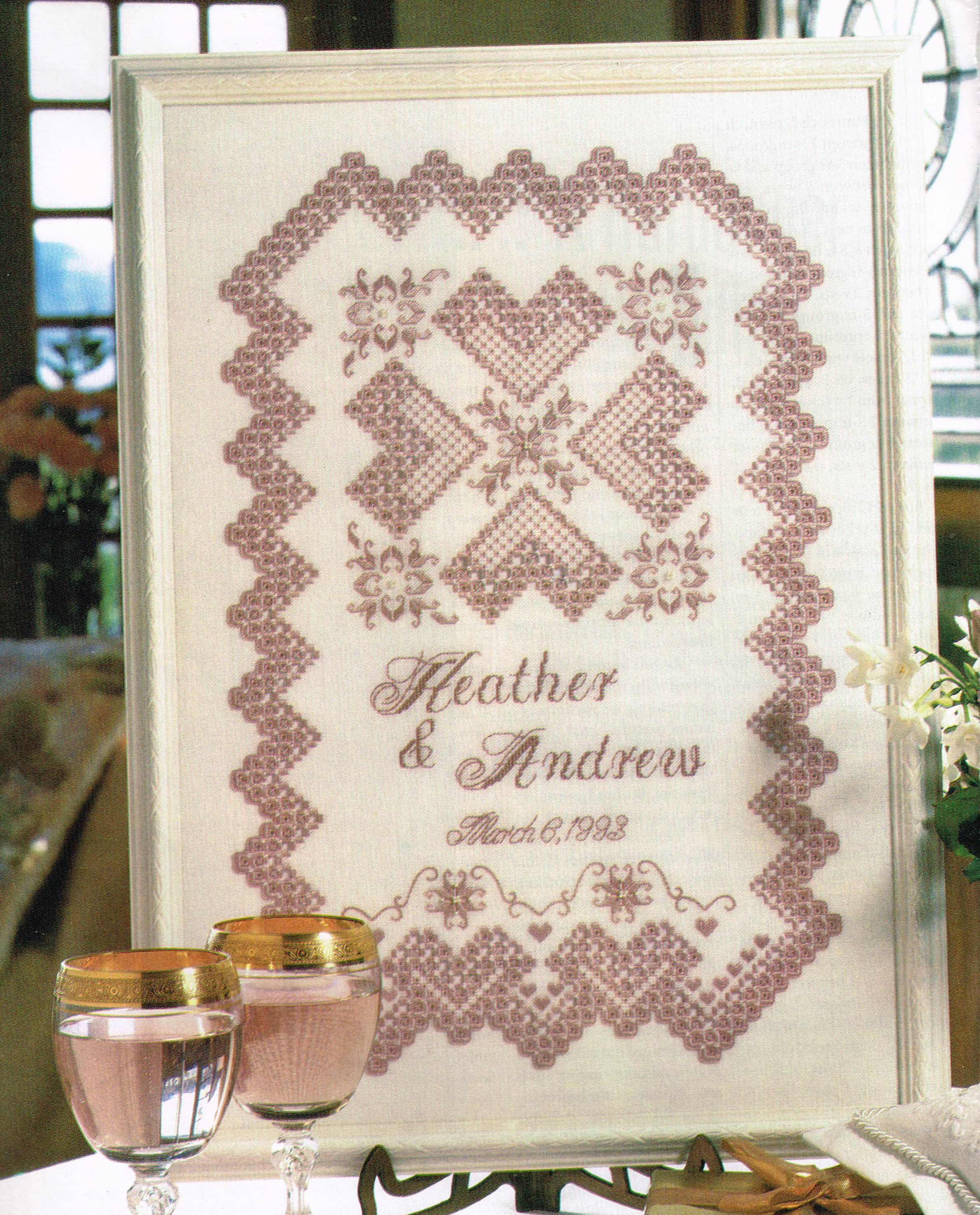 Hardanger Embroidery Patterns Heirloom Wedding Hardanger Embroidery Sampler Wedding Sampler Pattern Marriage Pattern