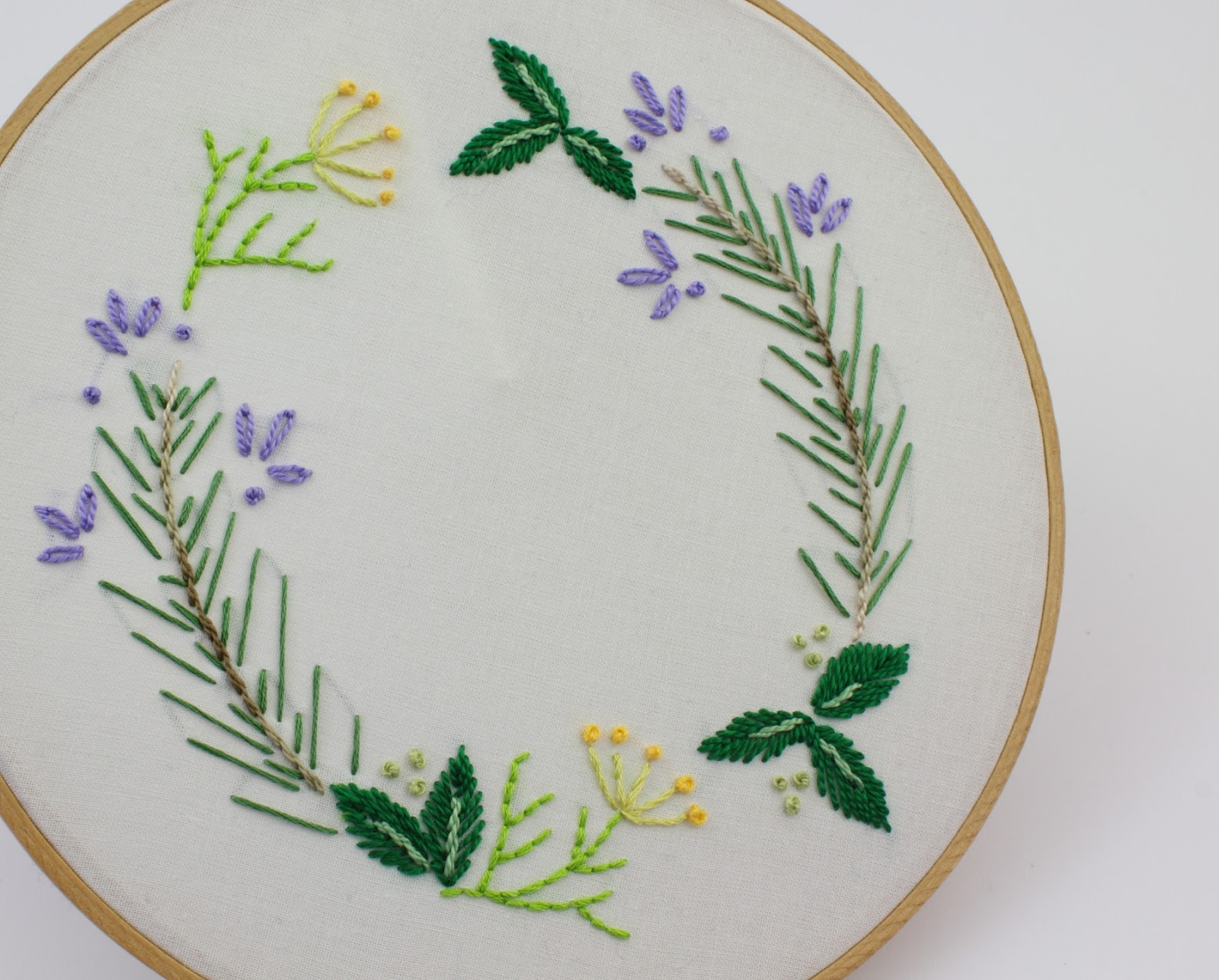 Herb Embroidery Patterns Big B Herb Wreath Embroidery