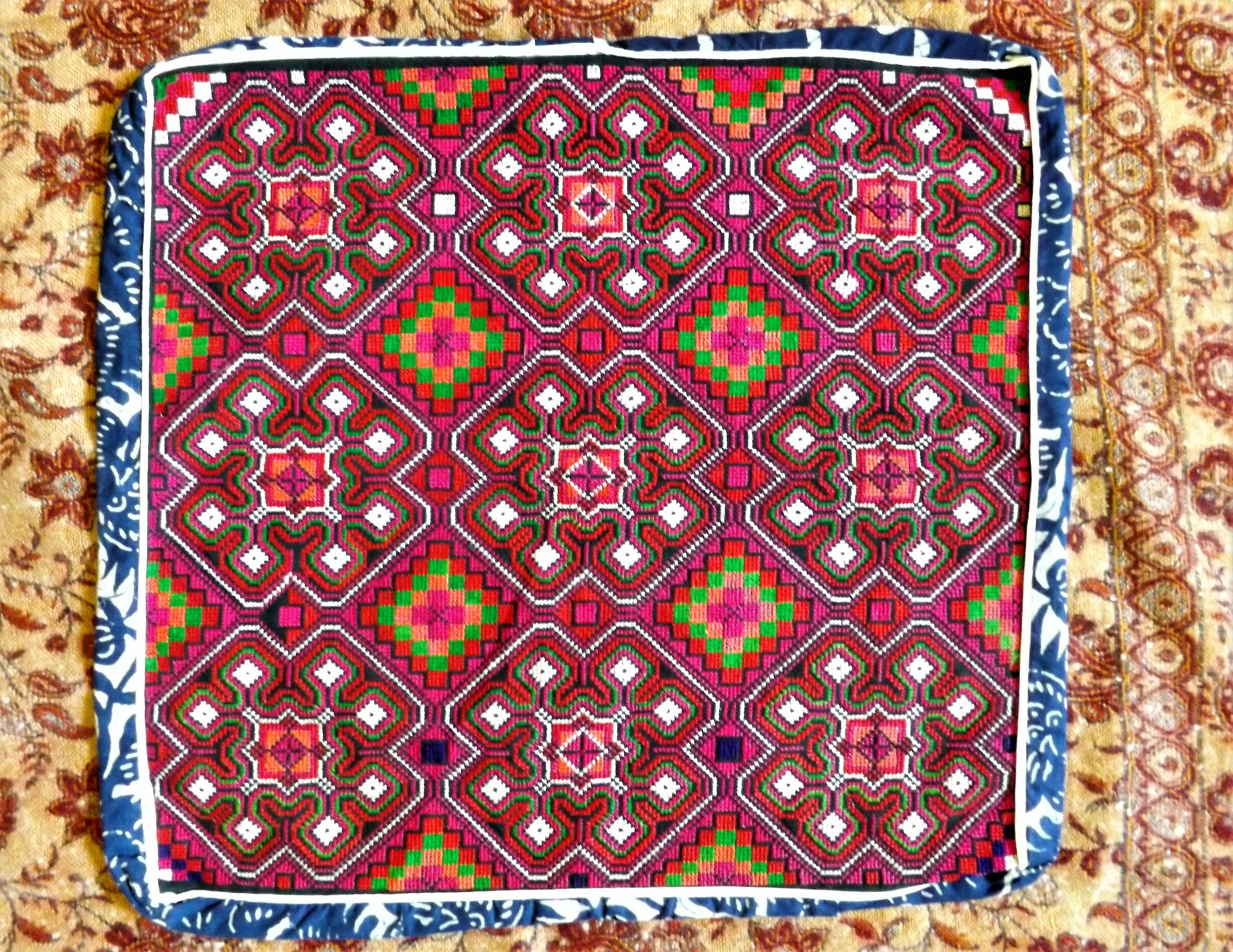 Hmong Embroidery Patterns Embroidery Hmong Embroidery Cushion Cover Handmade Embroidered Art Collection Miao Hmong 1970