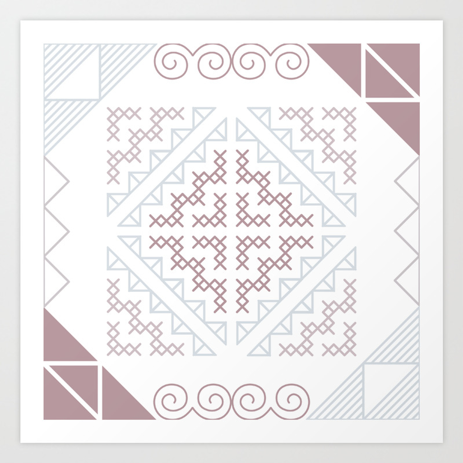 Hmong Embroidery Patterns Tribal Hmong Embroidery Art Print