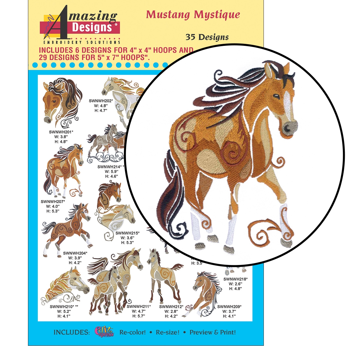 Horse Embroidery Patterns Mustang Mystique Embroidery Designs