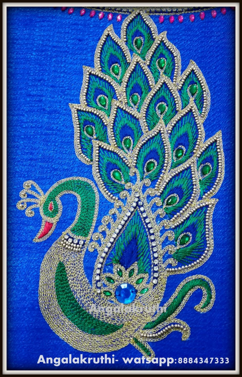 How To Design Embroidery Patterns By Hand Peacock Feather Embroidery Designs Beautiful Hand Embroidery Peacock