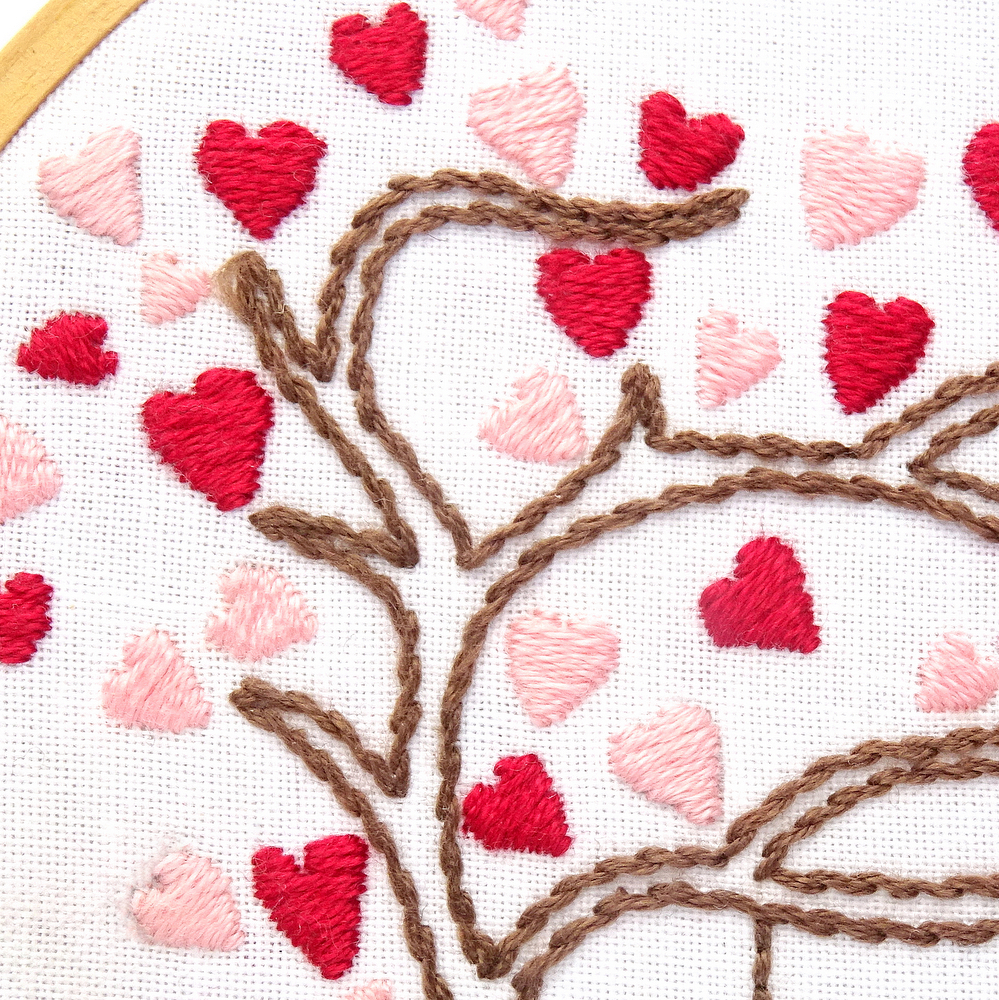 How To Design Embroidery Patterns Love Birds Heart Tree Hand Embroidery Pattern