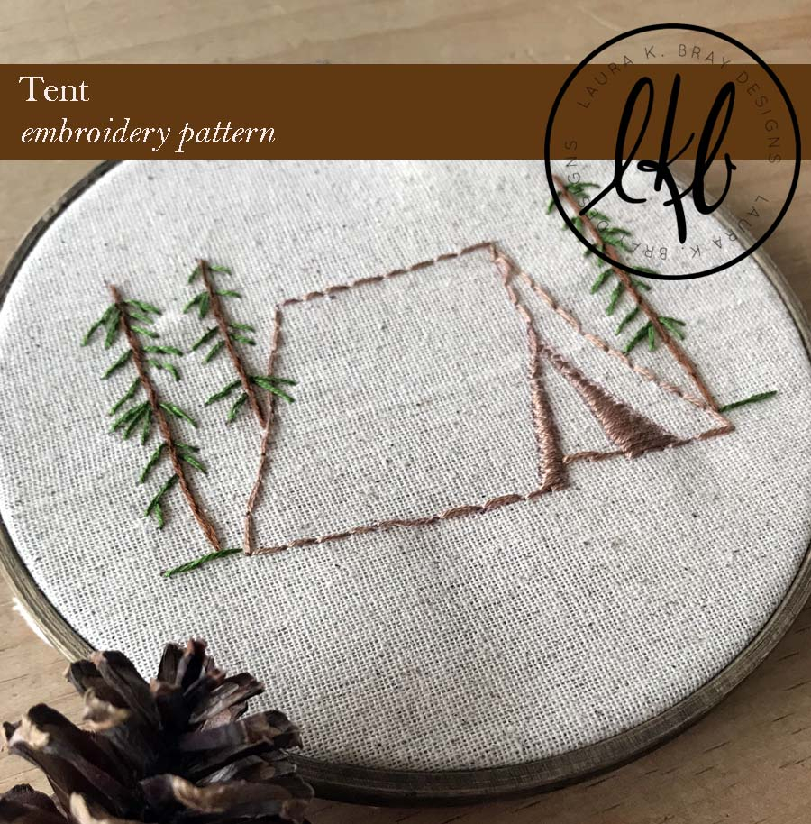 How To Design Embroidery Patterns Tent Embroidery Pattern Pdf Laura K Bray Designs