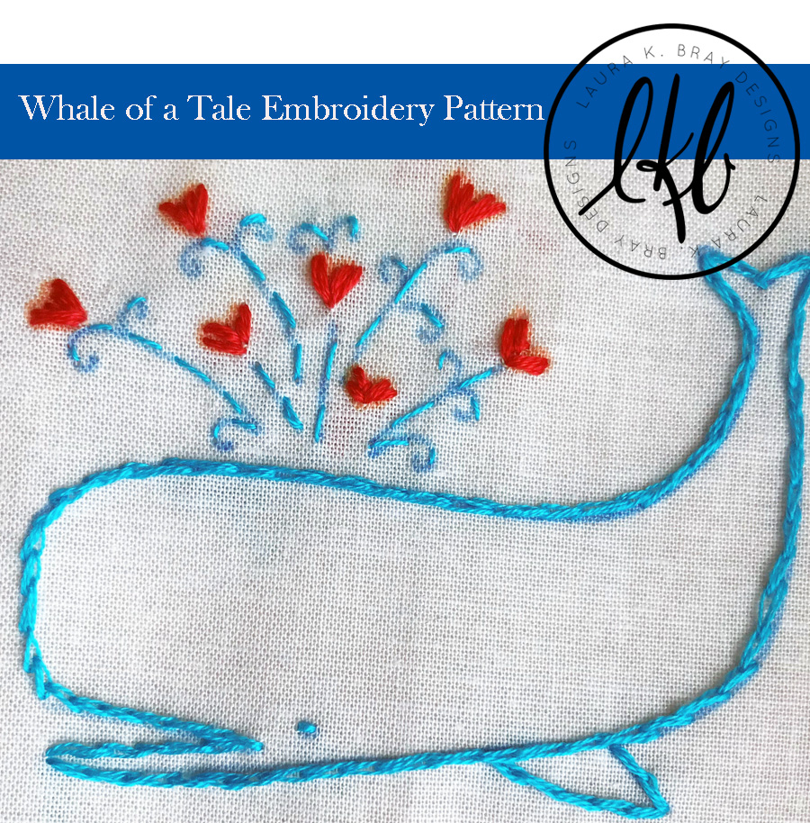 How To Design Embroidery Patterns Whale Of A Tale Embroidery Pattern Laura K Bray Designs