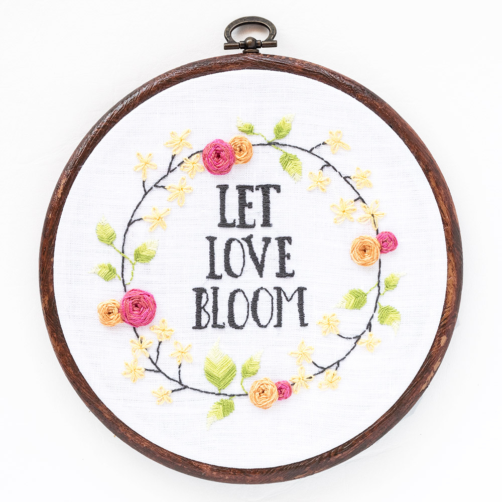 How To Make Hand Embroidery Patterns Let Love Bloom Hand Embroidery Pattern