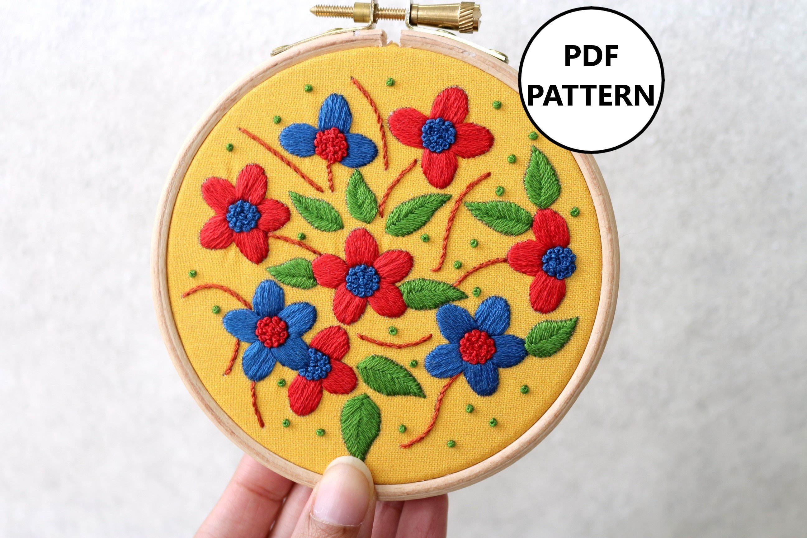 How To Make Your Own Embroidery Pattern Floral Embroidery Pattern Pdf Embroidery Pattern Embroidery Pattern Beginner Digital Download Floral Hoop Art Embroidery Flowers Diy