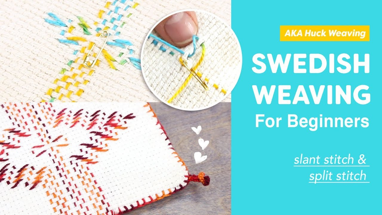Huck Embroidery Free Patterns Swedish Weaving Aka Huck Weaving For Beginners Slant Stitch Split Stitch