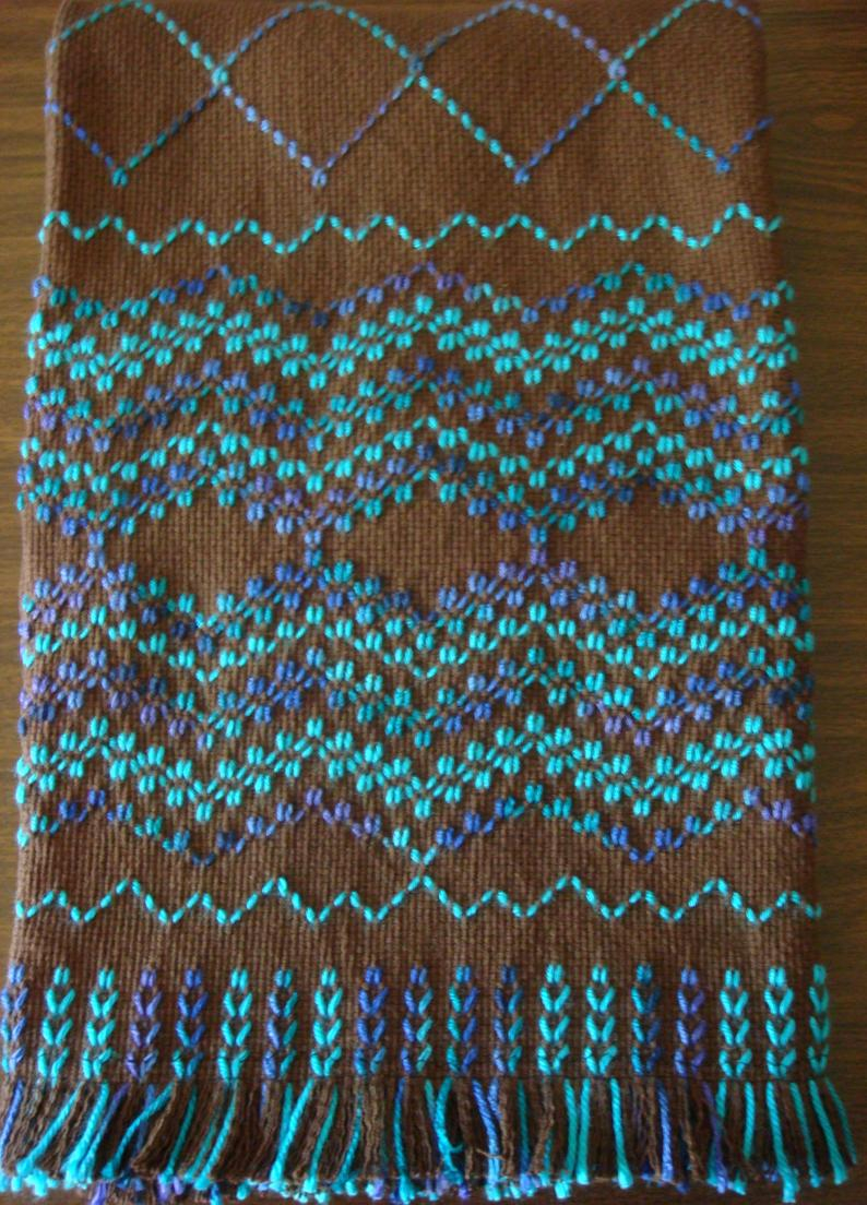 Huck Embroidery Free Patterns Trellis Afghan Swedish Weave Pattern