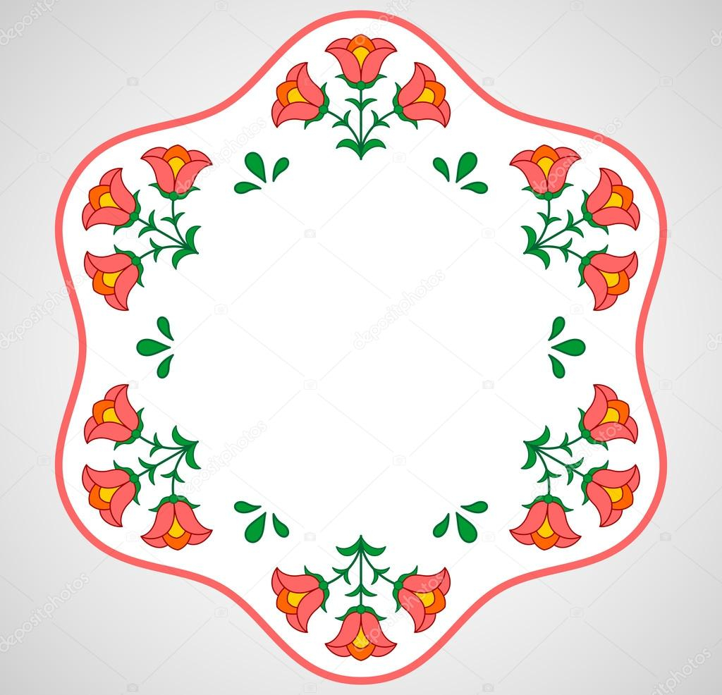 Hungarian Embroidery Patterns Hungarian Embroidery Frame With Floral Decoration Stock Vector