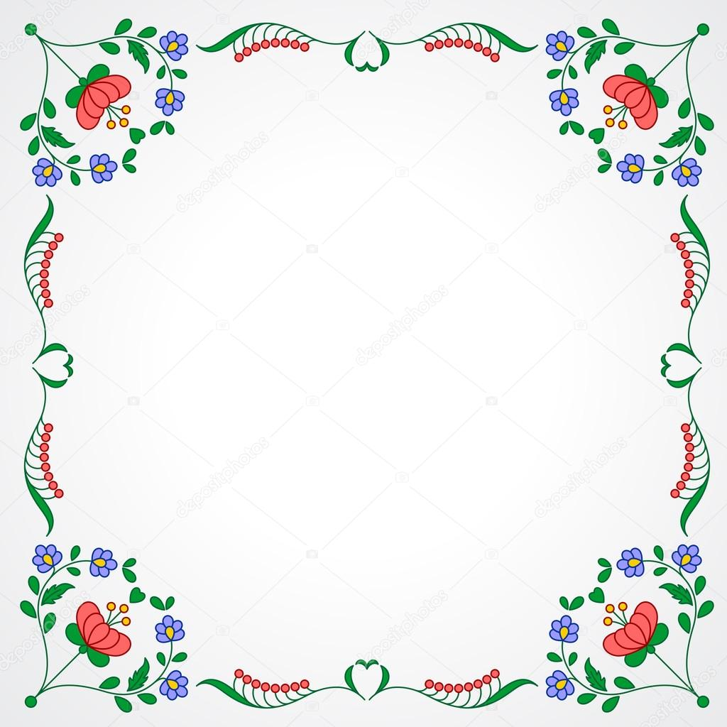Hungarian Embroidery Patterns Hungarian Embroidery Frame With Floral Decoration Stock Vector