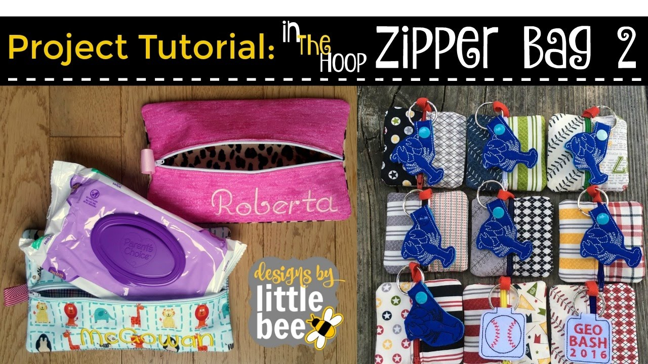 In The Hoop Embroidery Patterns Machine Embroidery Project Tutorial Etsy In The Hoop Zipper Bag 2 Designs Little Bee