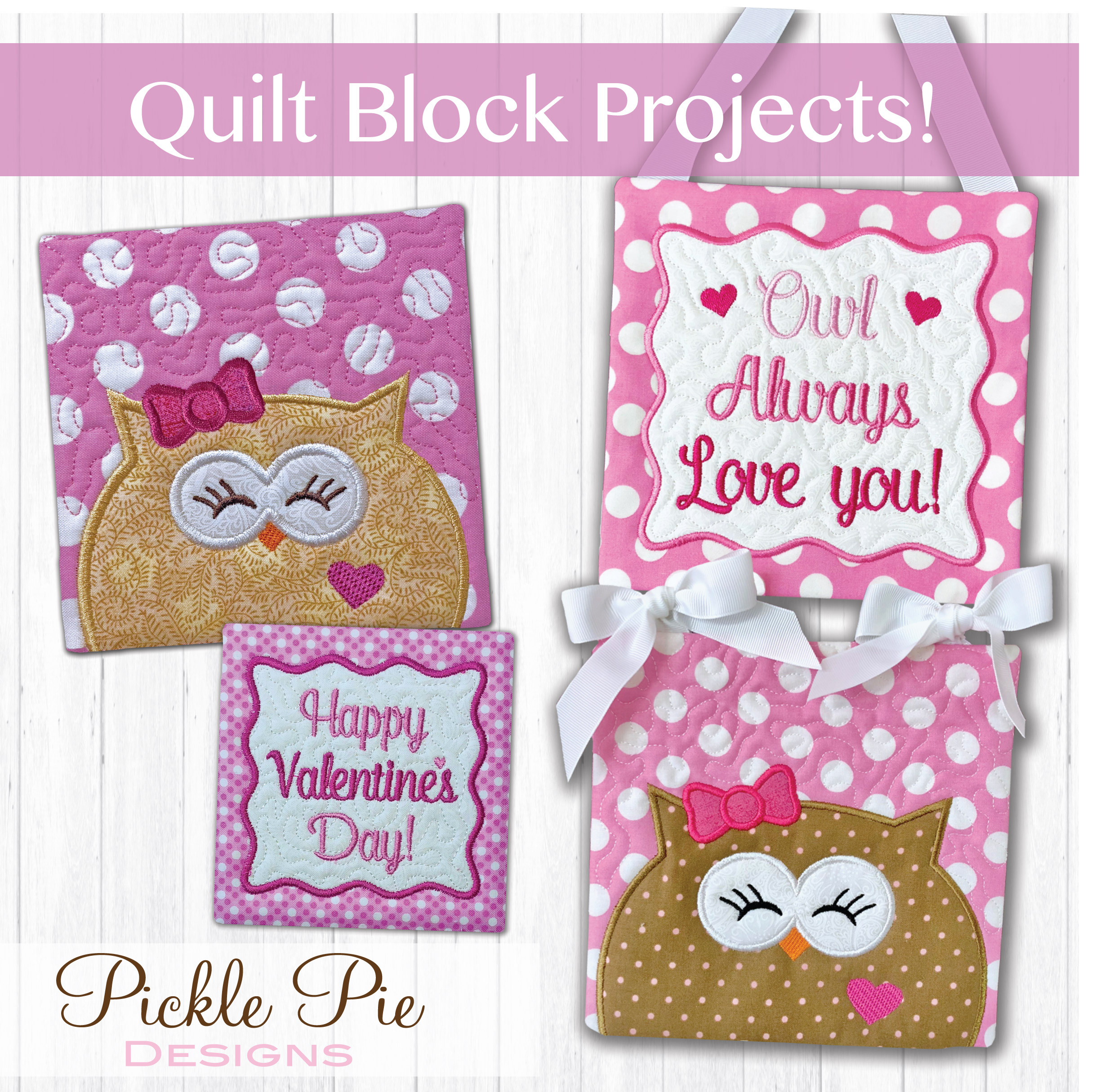 In The Hoop Embroidery Patterns Owl Always Love You In The Hoop Quilt Block Projects Machine