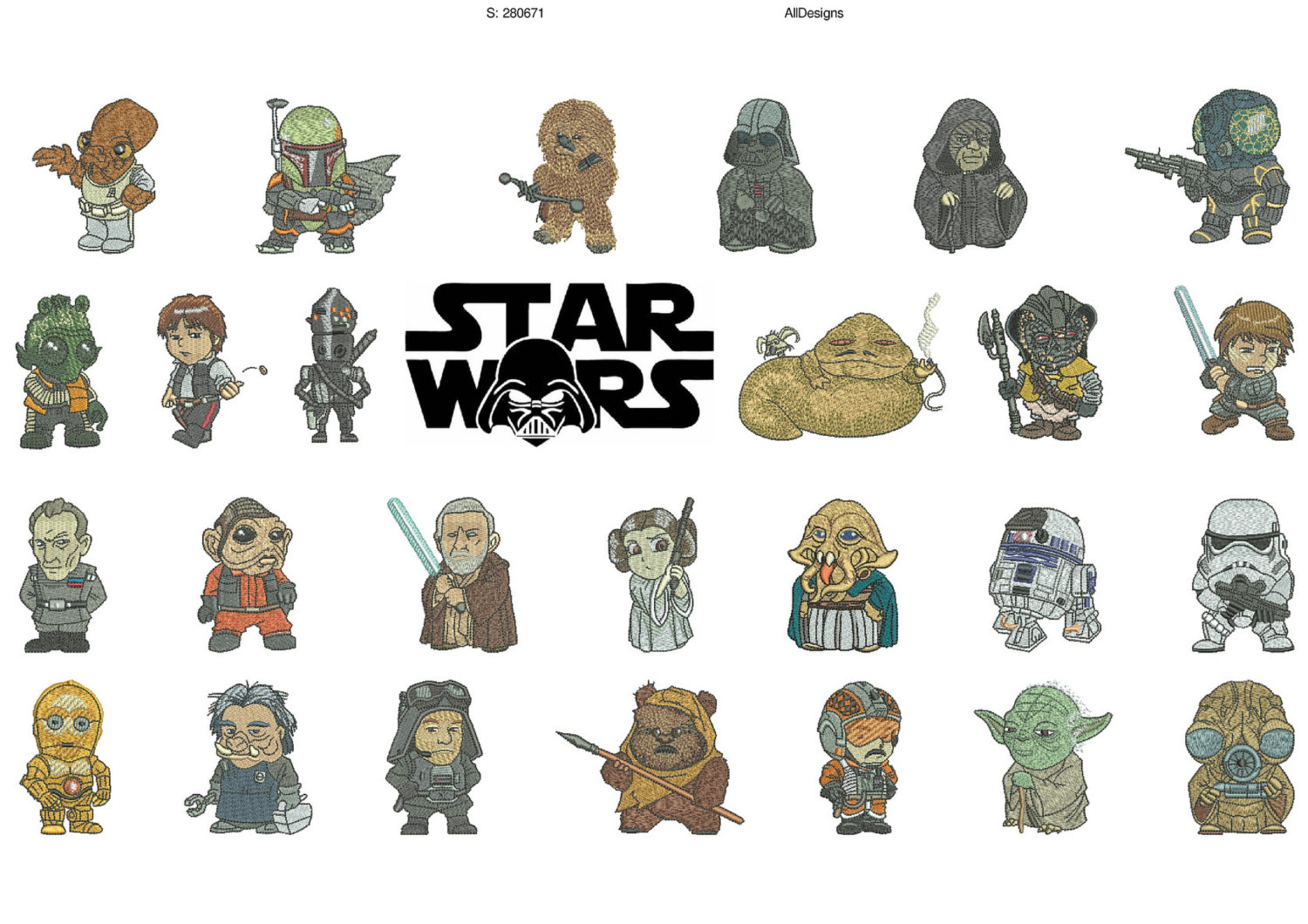In The Hoop Machine Embroidery Patterns Star Wars A Z 26 Characters For Each Alphabet Machine Embroidery Designs