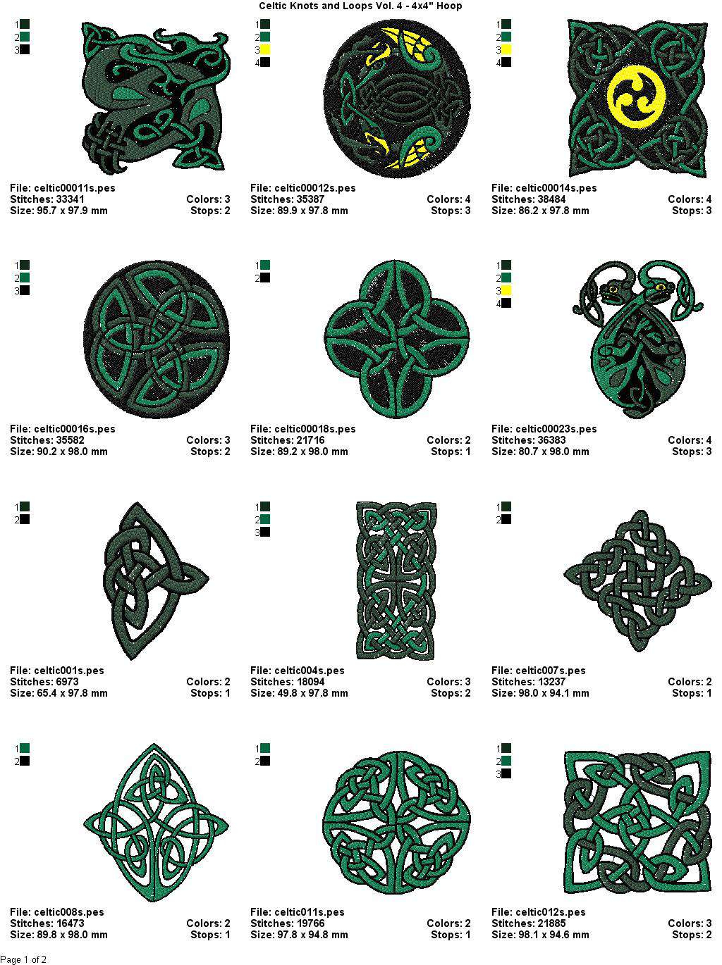 Irish Embroidery Patterns Linaria Dalmatica Designs Celtic Knots And Loops Vol 4 4x4