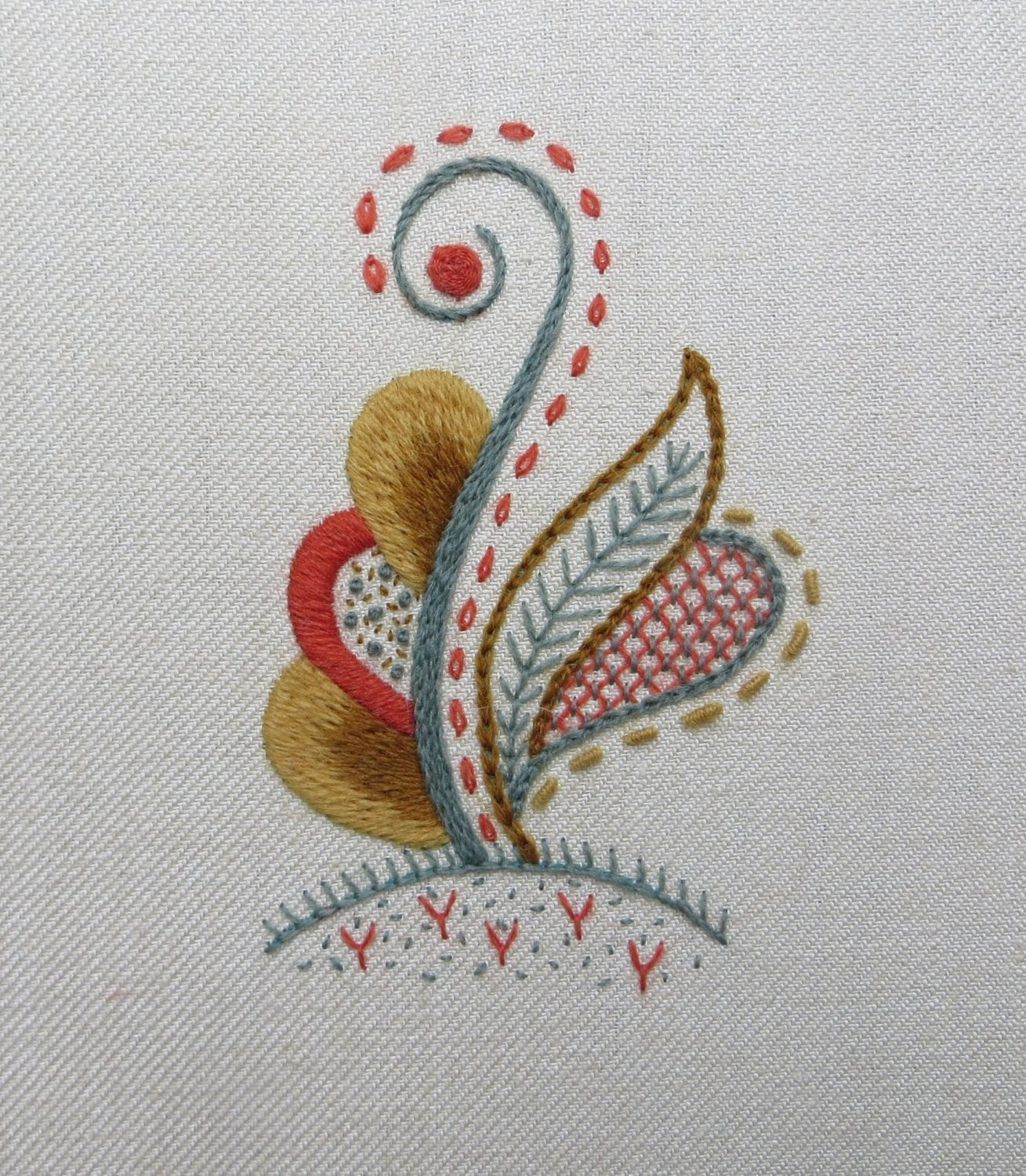 Jacobean Crewel Embroidery Patterns 5053 Intro To Jacobean Crewelwork Fledgling Leaves