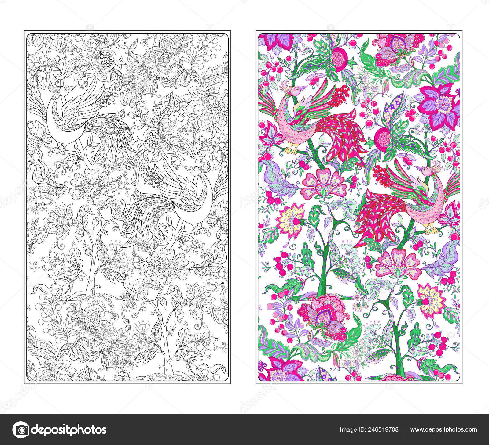 Jacobean Embroidery Patterns Floral Decorative Elements Jacobean Embroidery Style Fantasy Floral