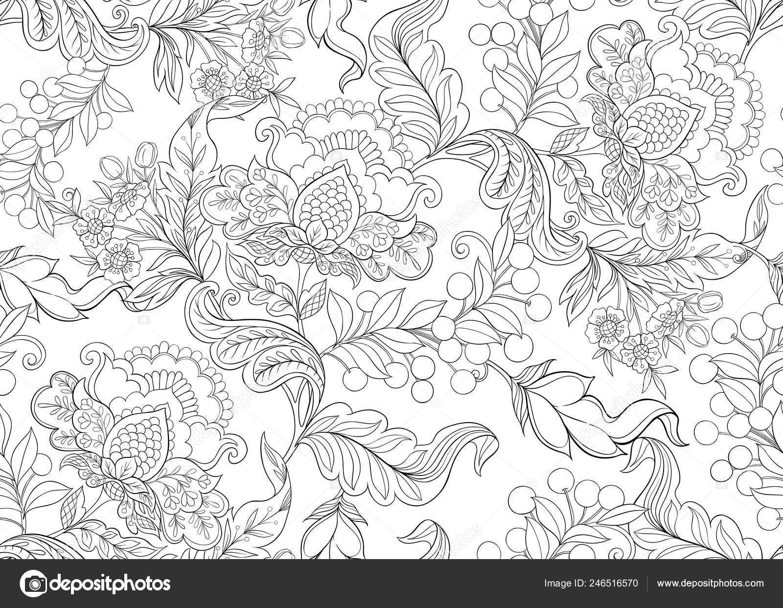 Jacobean Embroidery Patterns Free Fantasy Floral Seamless Pattern Jacobean Embroidery Style Vintage