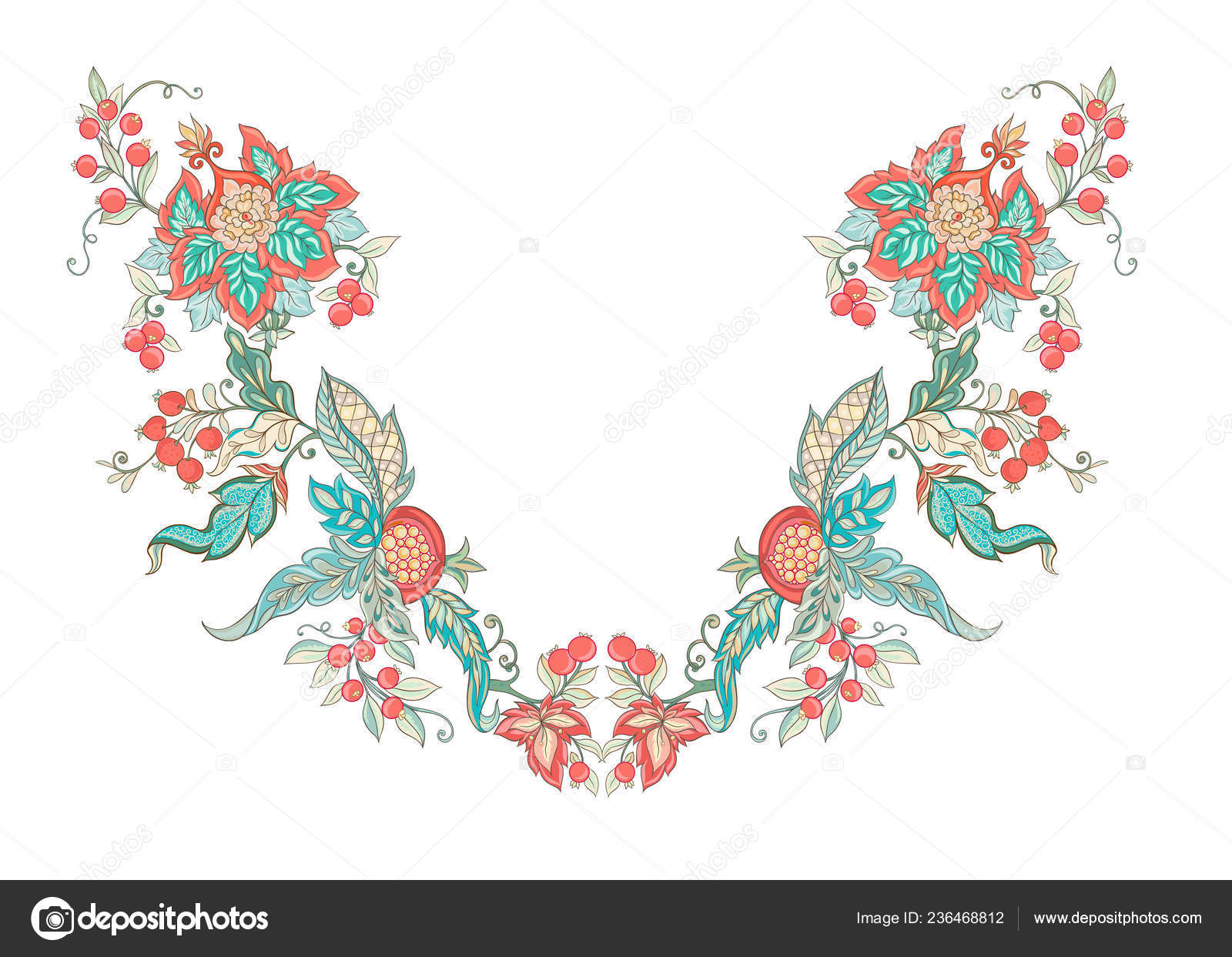 Jacobean Embroidery Patterns Free Floral Decorative Elements Jacobean Embroidery Style Fantasy Floral