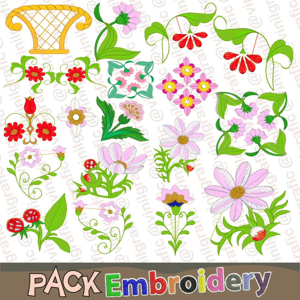 Janome Embroidery Patterns Big Floral V2 Special Embroidery Designs Sewing Brother Emb Hus Jef Pes Dst With Resizer Converter Software Included