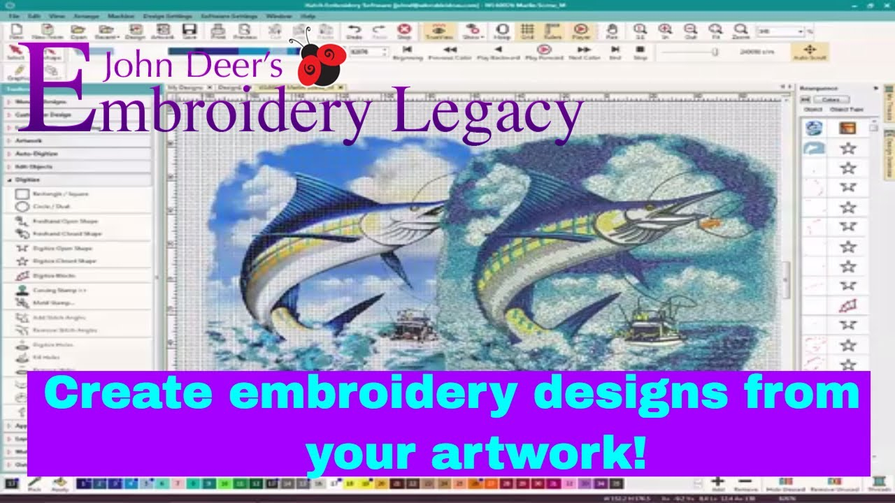John Deere Embroidery Patterns Create Embroidery Designs From Artwork Digitizing Foundations Tutorial