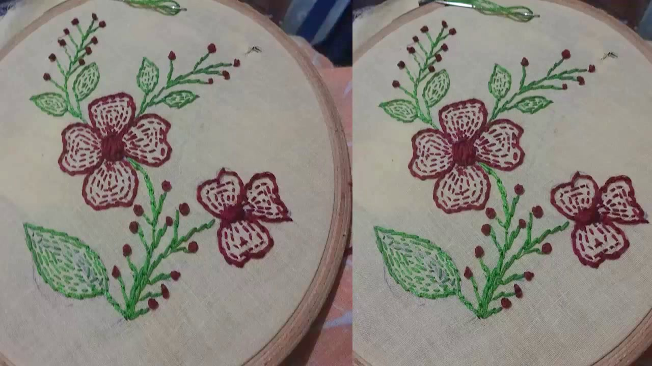 Kantha Work Embroidery Patterns Hand Embroidery Flower Design Kantha Work Amma Arts