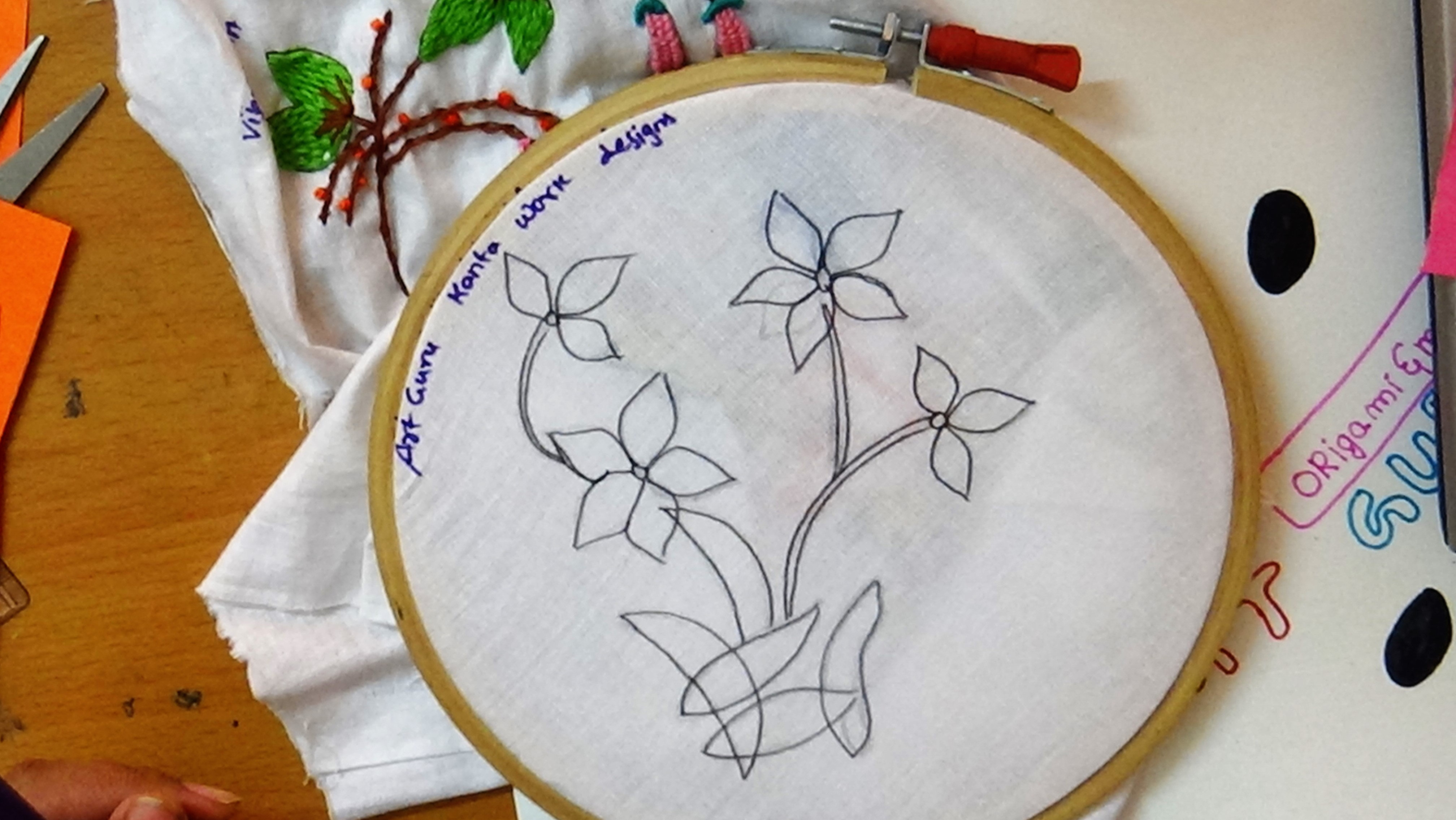 Kantha Work Embroidery Patterns Handcraft Guru Easy Creative Hand Craft Ideas With Tutorial