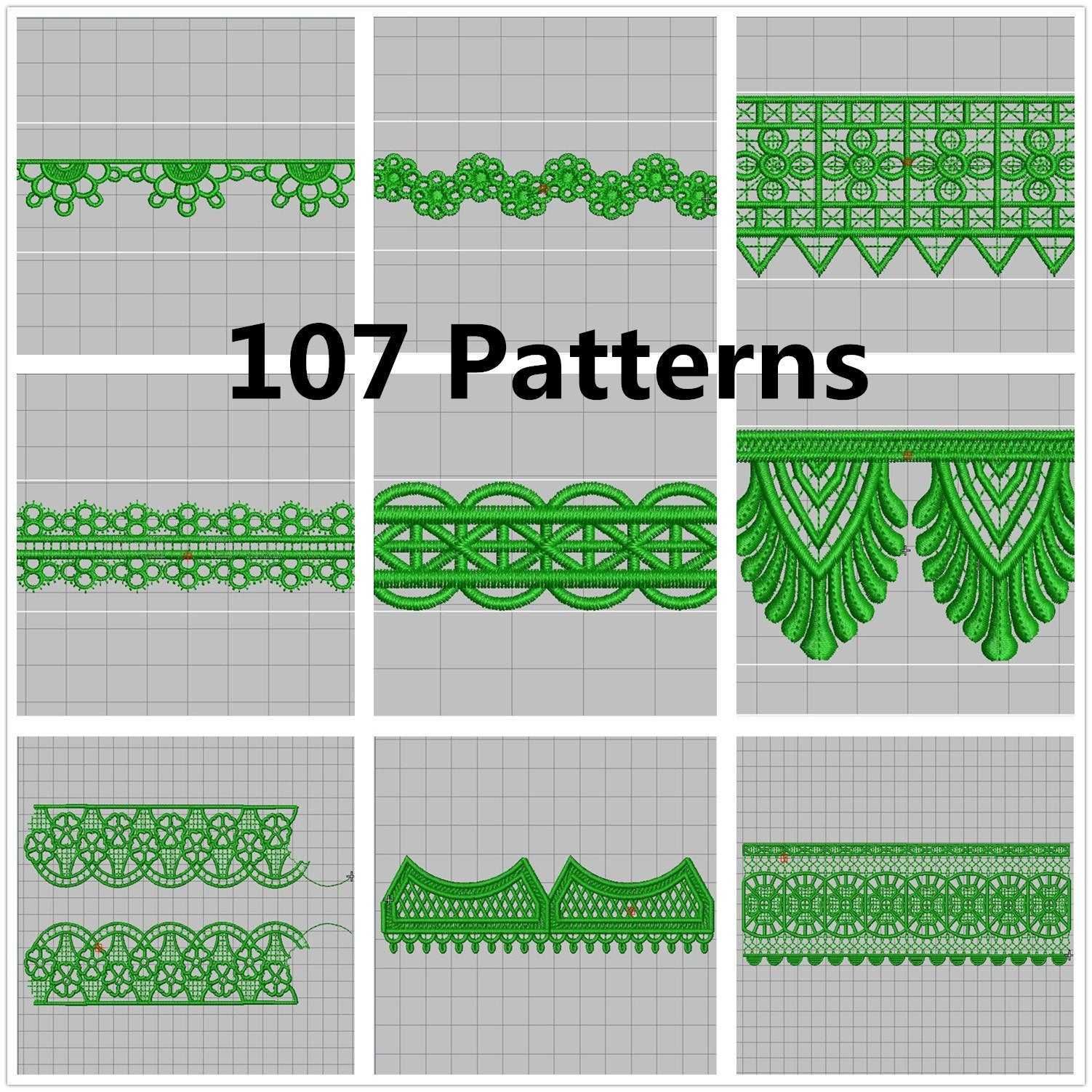 Machine Embroidery Lace Patterns 107 Patterns Lace Pattern Lock Pattern Embroidery Machine Embroidery Design Embroidery Pattern Material Dst