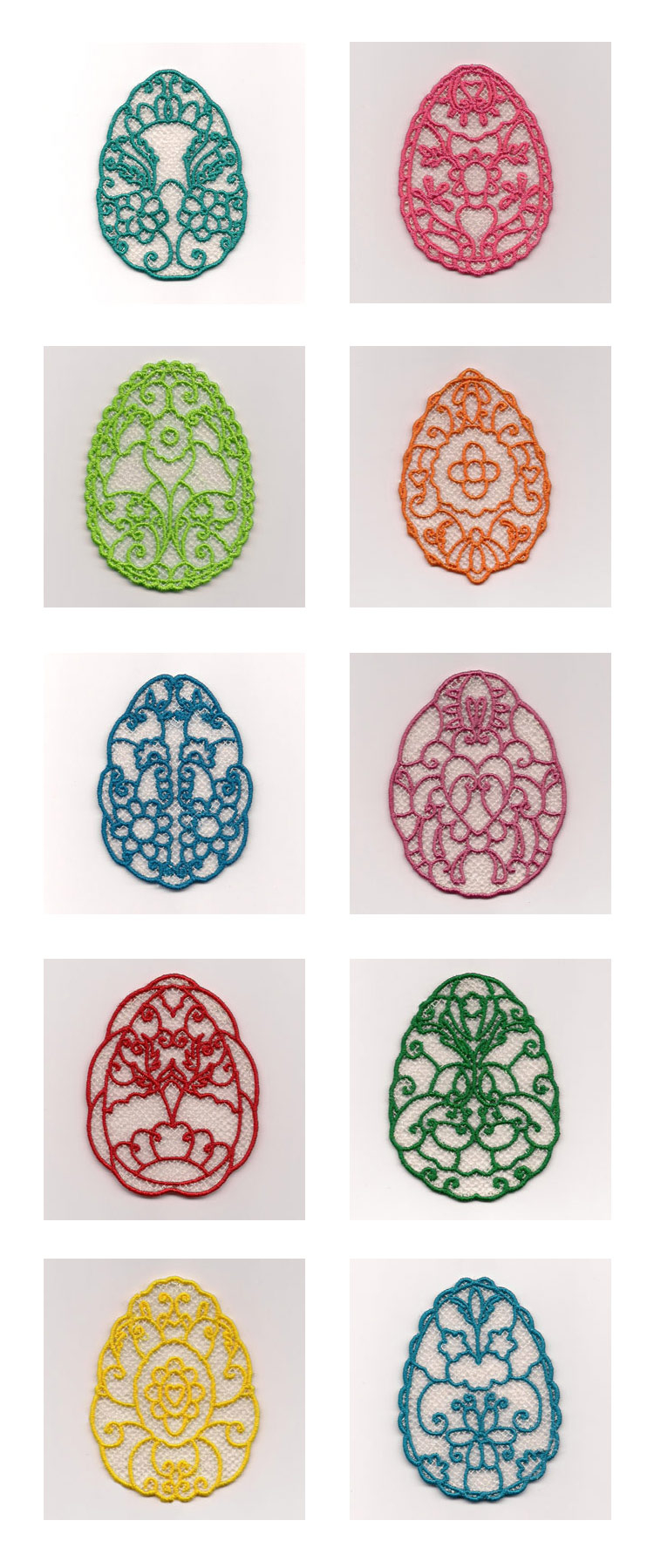 Machine Embroidery Lace Patterns Machine Embroidery Designs Fsl Decorative Easter Eggs Set