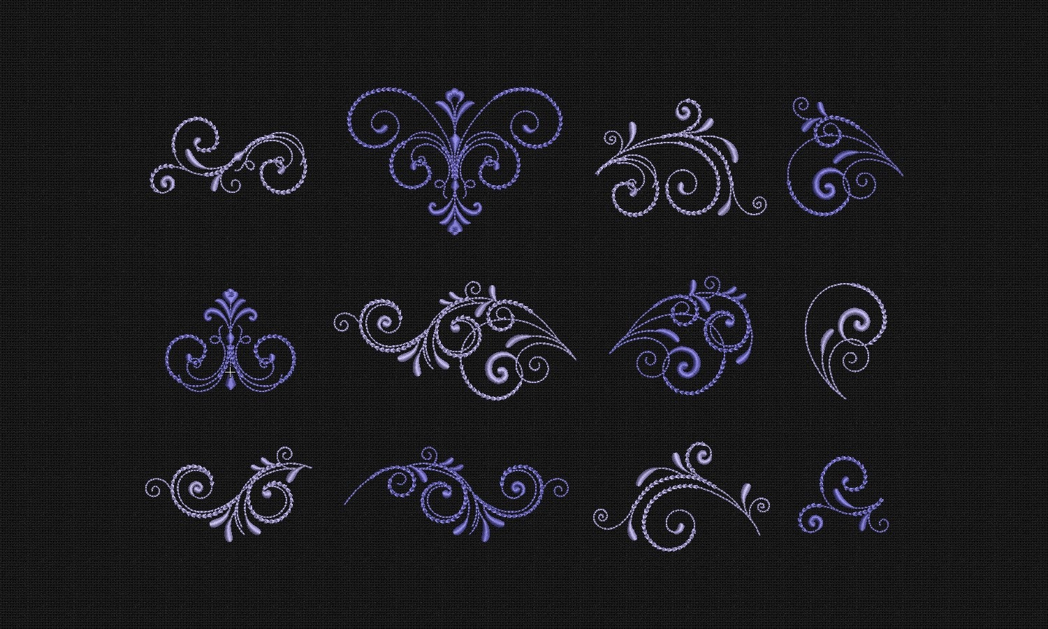 Machine Embroidery Patterns Embroidery Designs Vintage Swirl Set 12 Items Instant Download Borders Curls Machine Embroidery 5x7 Embroidery Patterns Ornament Design