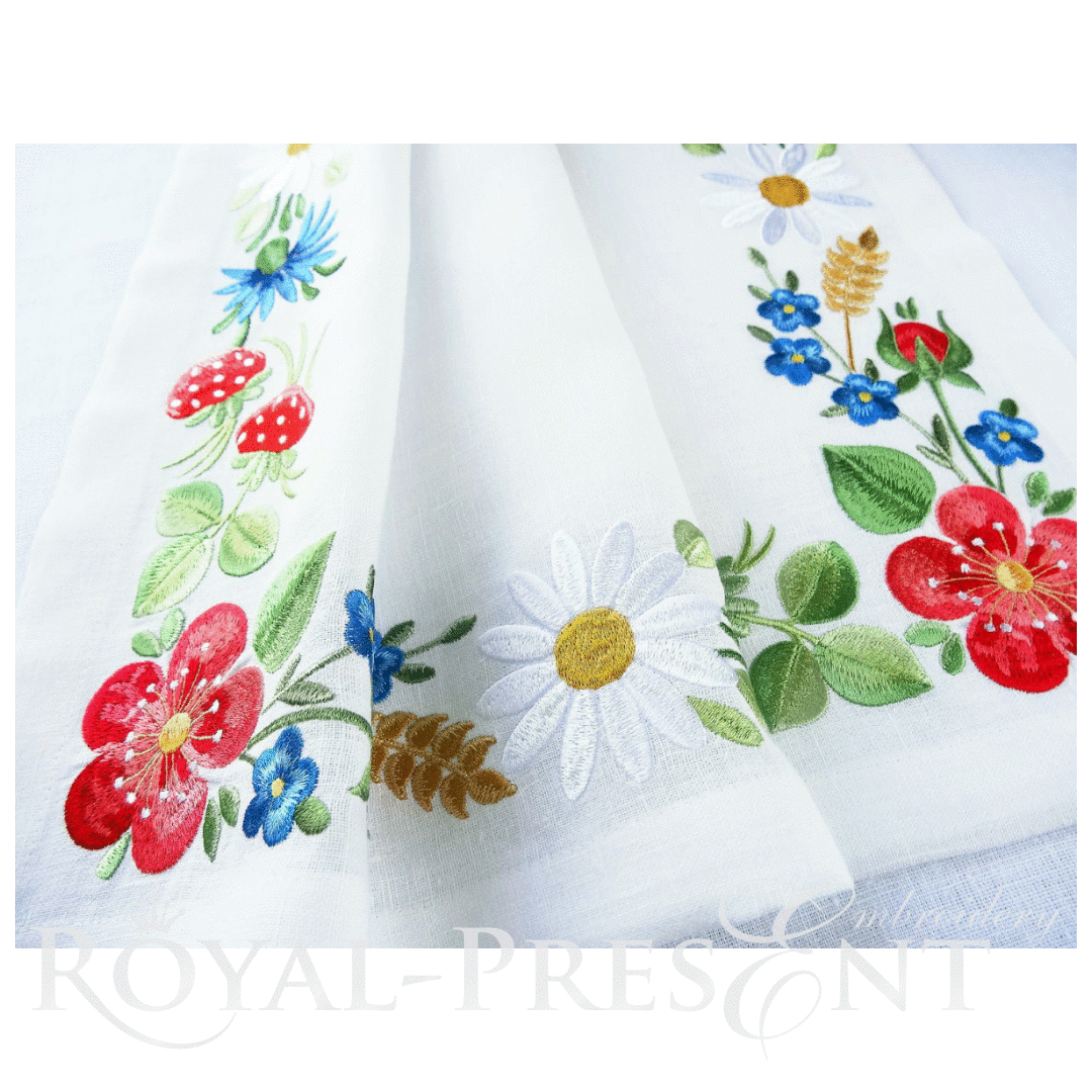 Machine Embroidery Patterns Estonian Folk Art I 4 Floral Machine Embroidery Designs