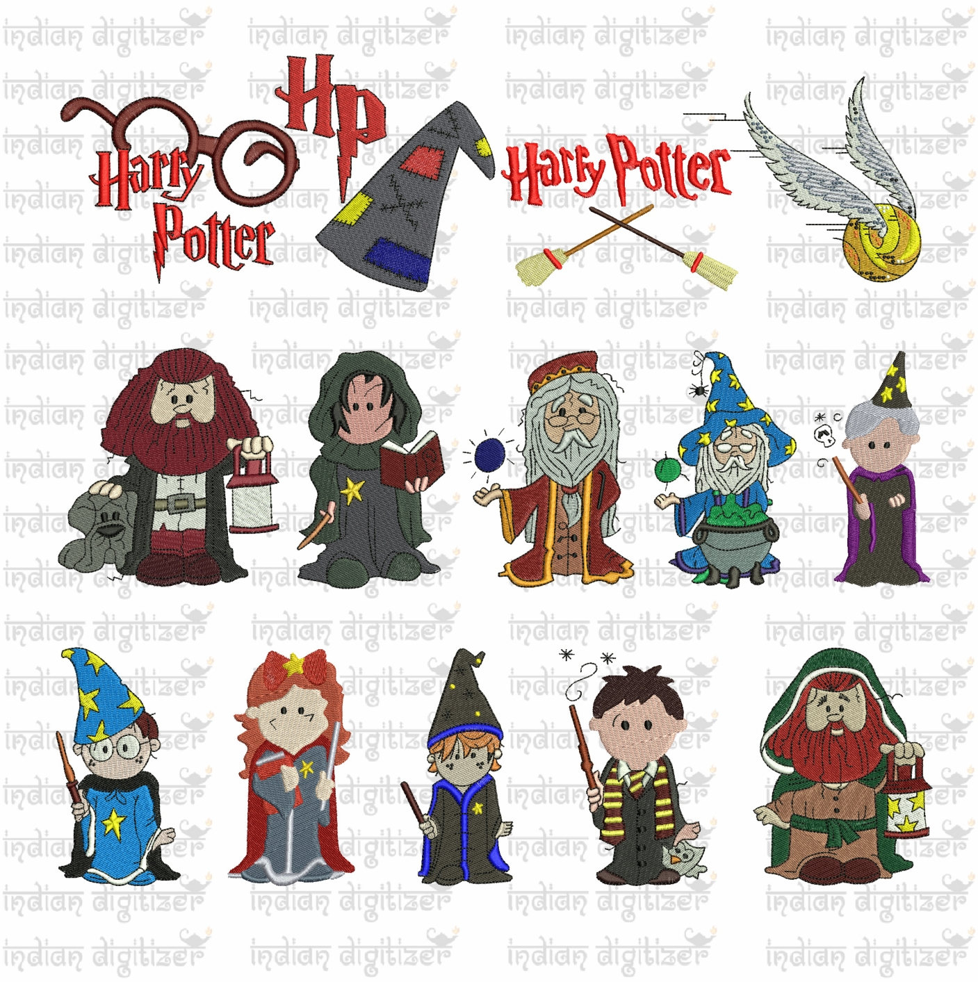 Machine Embroidery Patterns Free Harry Potter Embroidery Design Chibis For 4in Hoops A Total Of 14 Designs Buy The Whole Set And Get 6 Free Designs Worth Usd16