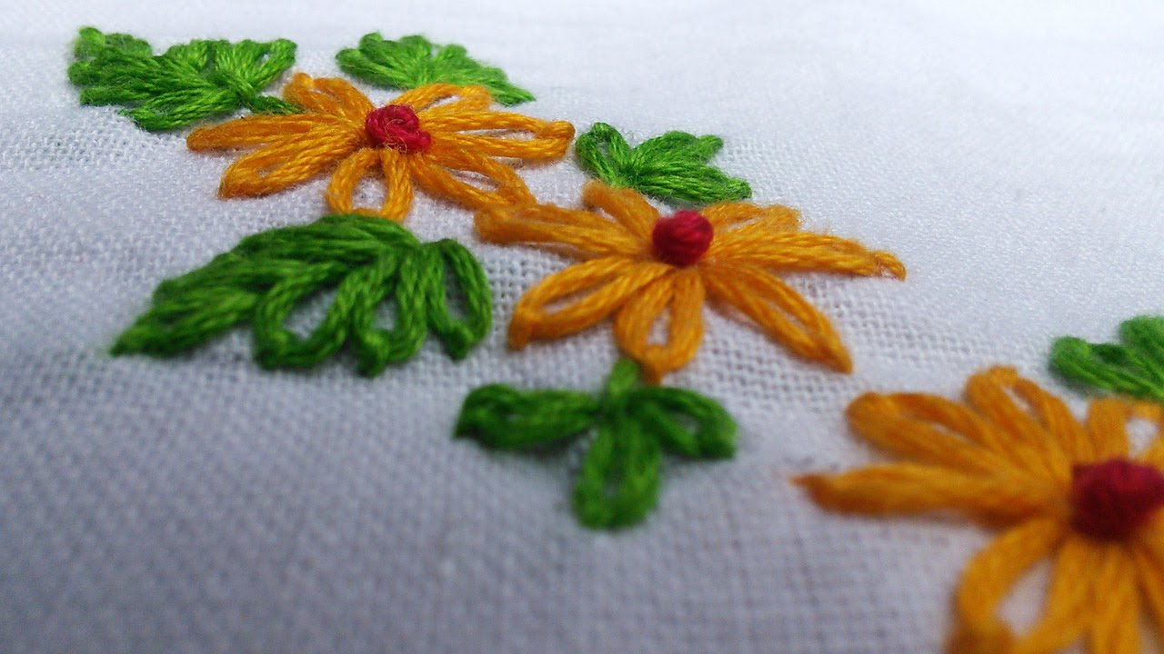 Make Embroidery Pattern Easy Hand Embroidery Works Lazy Daisy Handiworks Tutorials 11