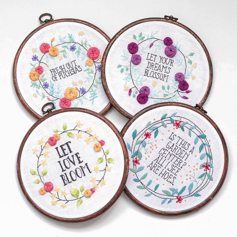 Make Your Own Embroidery Pattern Go Bloom Yourself Hand Embroidery Pattern Set