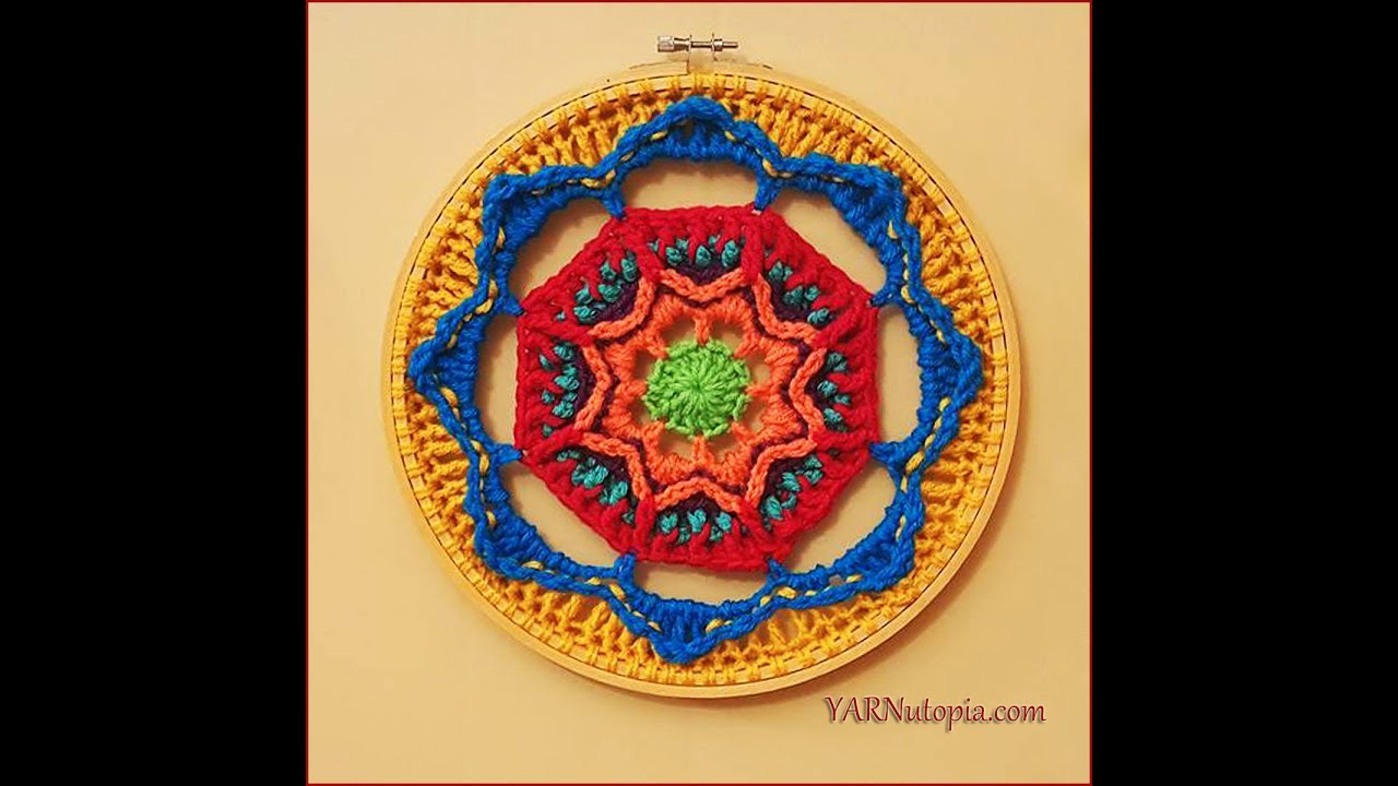 Mandala Embroidery Patterns Crochet Tutorial How To Crochet A Mandala In An Embroidery Hoop