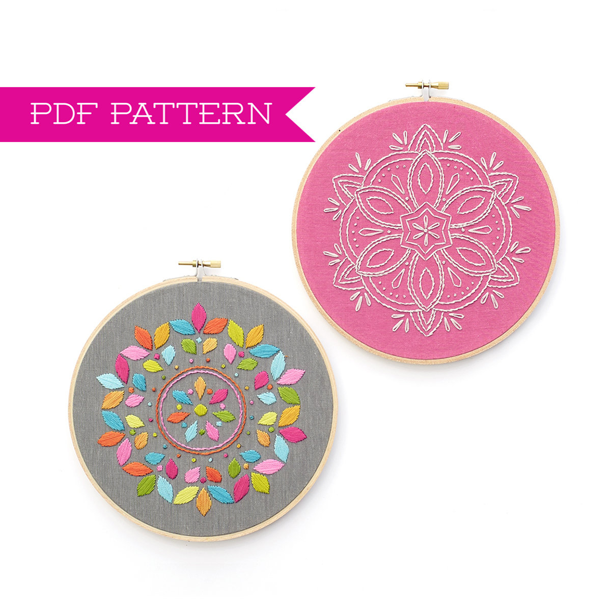 Mandala Embroidery Patterns Embroidery Pattern Pdf Pattern Mandala Design Mandala Embroidery Floral Embroidery Diy Hoop Art Embroidery Tutorial Boho Decor