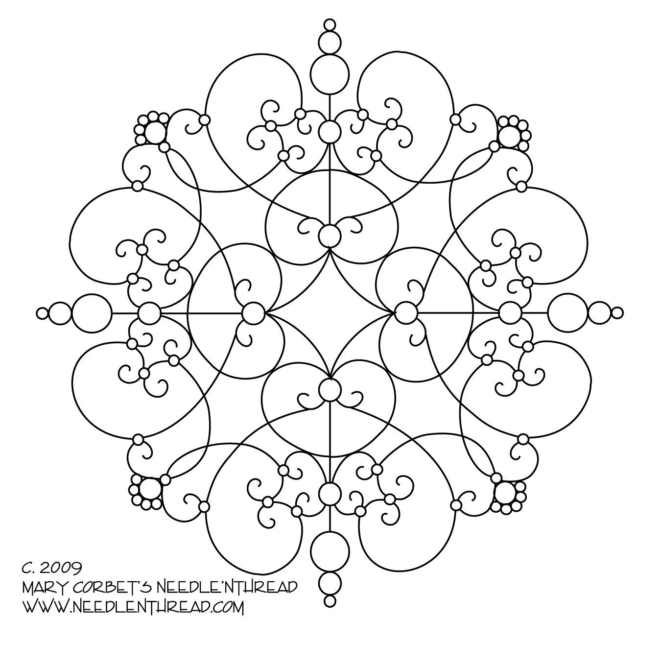 Mandala Embroidery Patterns Free Hand Embroidery Pattern Another Scrolly Medallion