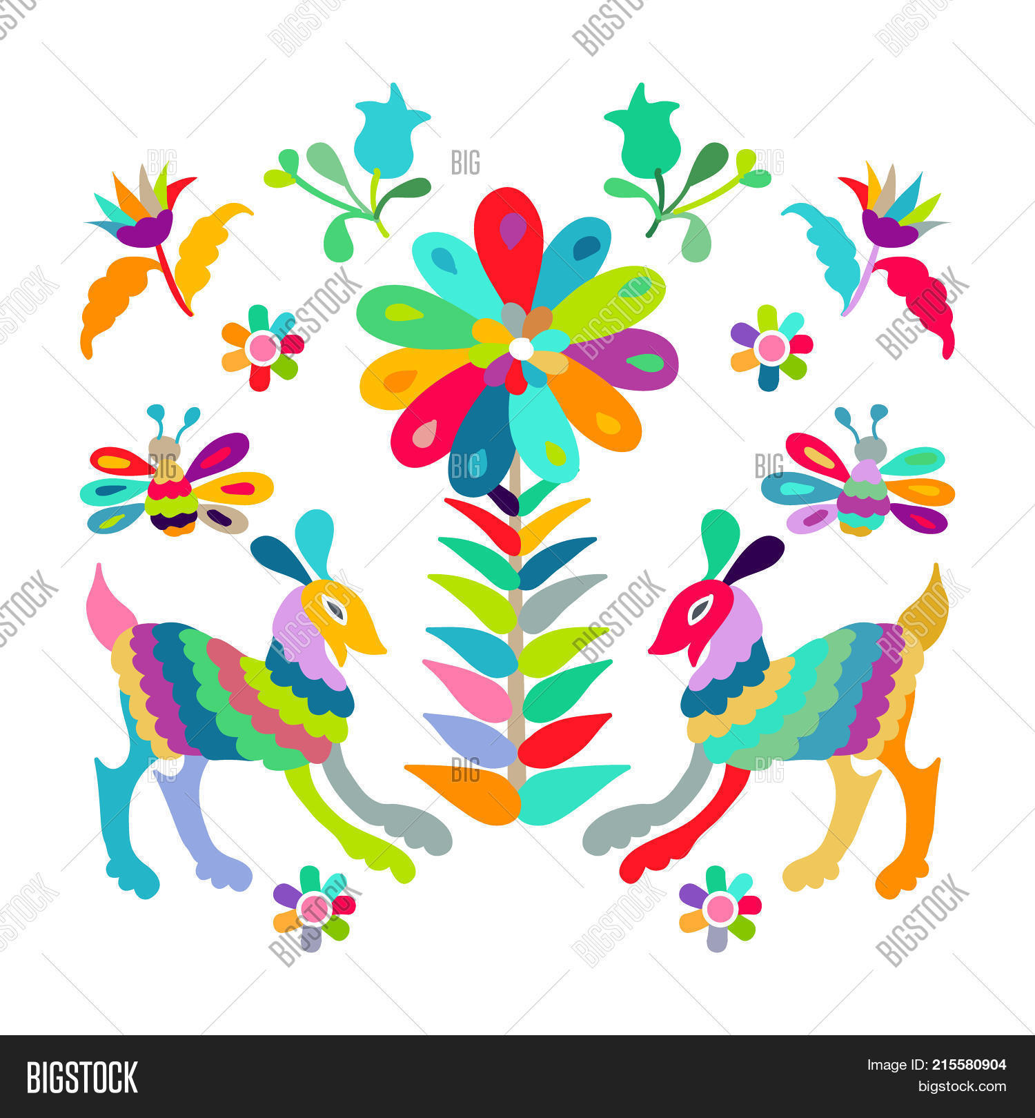 Mexican Embroidery Pattern Folk Mexican Otomi Embroidery Pattern Eps 10 Image Cg2p15580904c