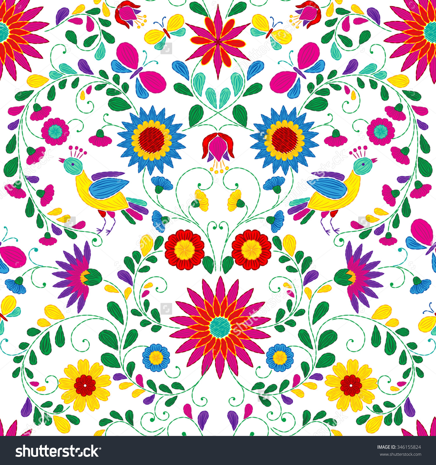 Mexican Embroidery Pattern Mexican Embroidery Clipart