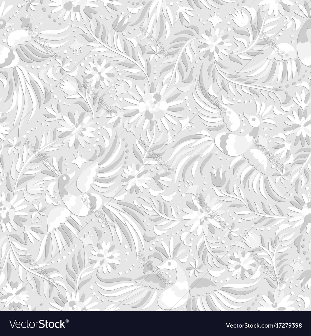 Mexican Embroidery Pattern Mexican White Embroidery Seamless Pattern