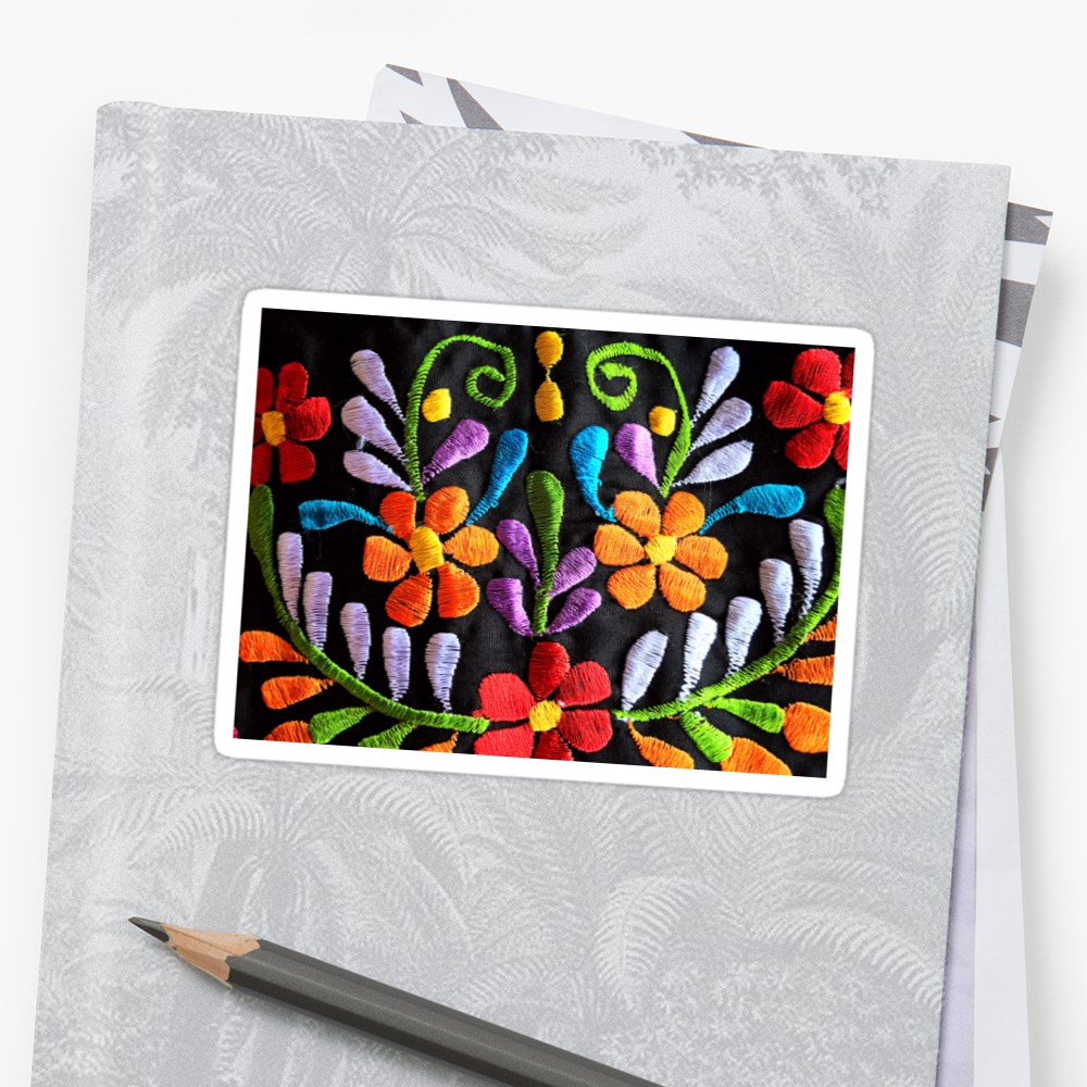 Mexican Flower Embroidery Patterns Mexican Flowers Embroidery Sticker