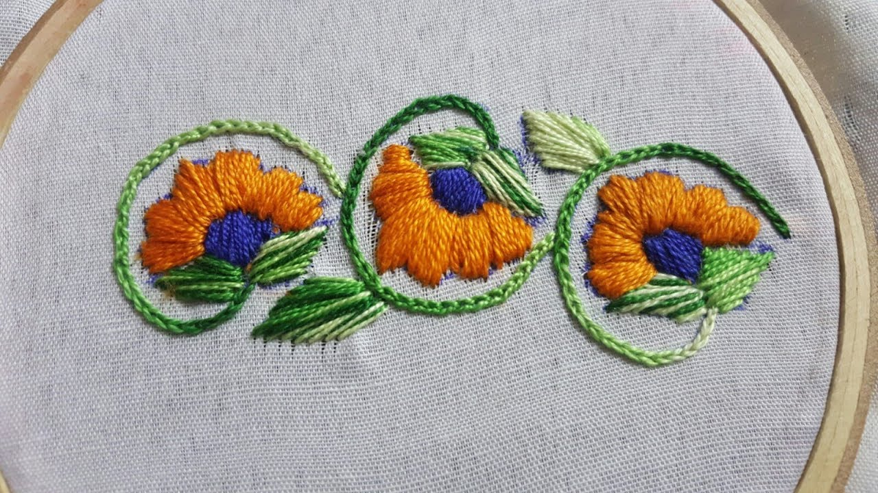 Modern Embroidery Patterns Hand Embroidery Easy Borderline Bail Embroiderymodern Embroidery