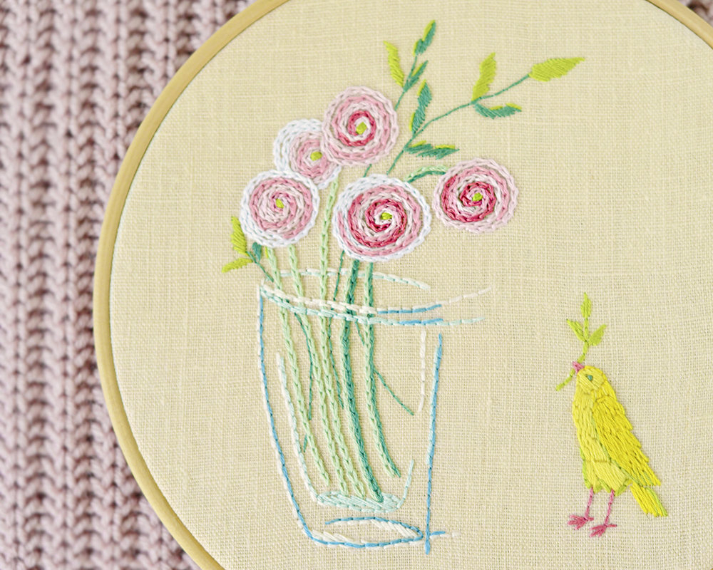 Modern Hand Embroidery Patterns Modern Hand Embroidery Patterns Pdf Flowers And A Bird Diy Nursery Decor Girl Spring Decor Naiveneedle